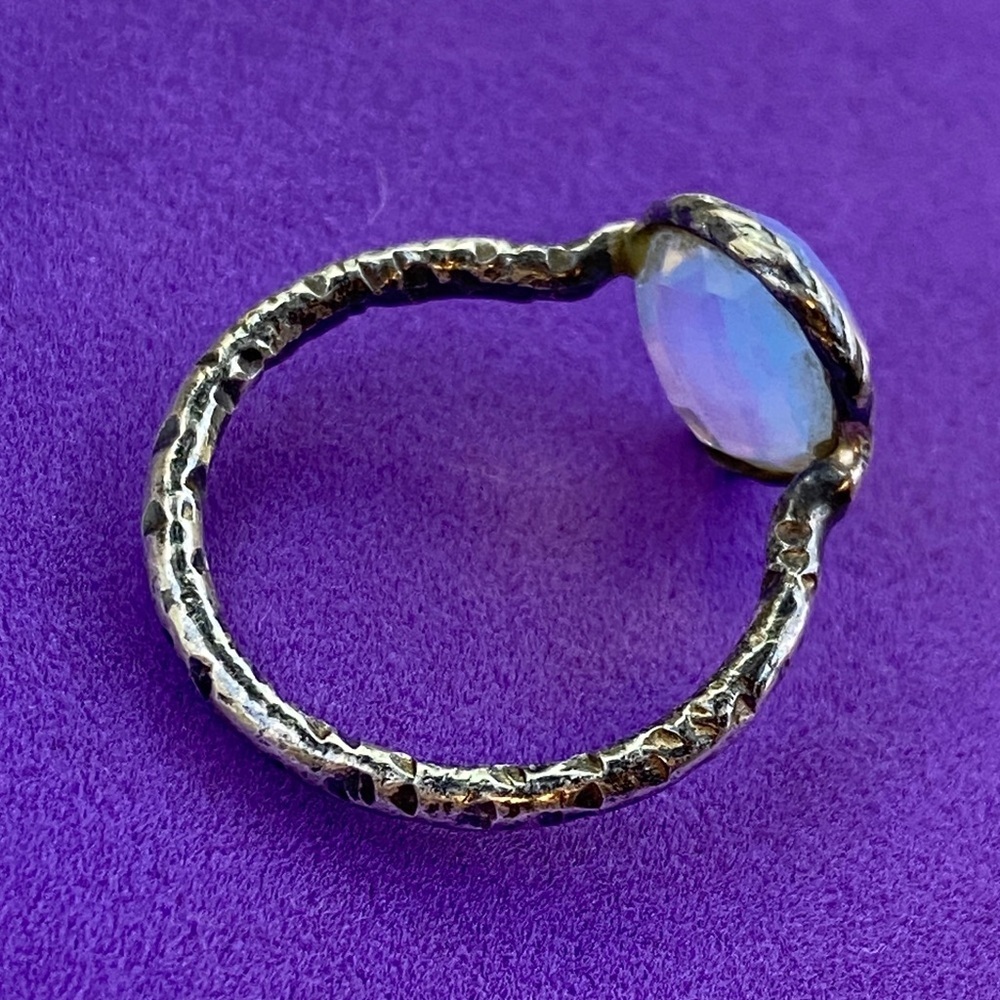 💛 Handmade Sterling Silver Blue Opalite Ring | Dreamy Light Effect - Picture 6 of 7